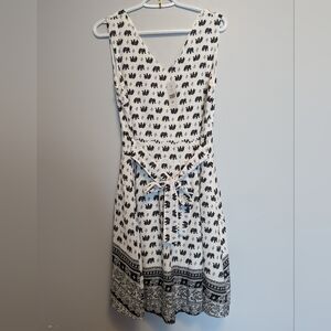 Suzy Shier Large Elephant Print Dress NWT